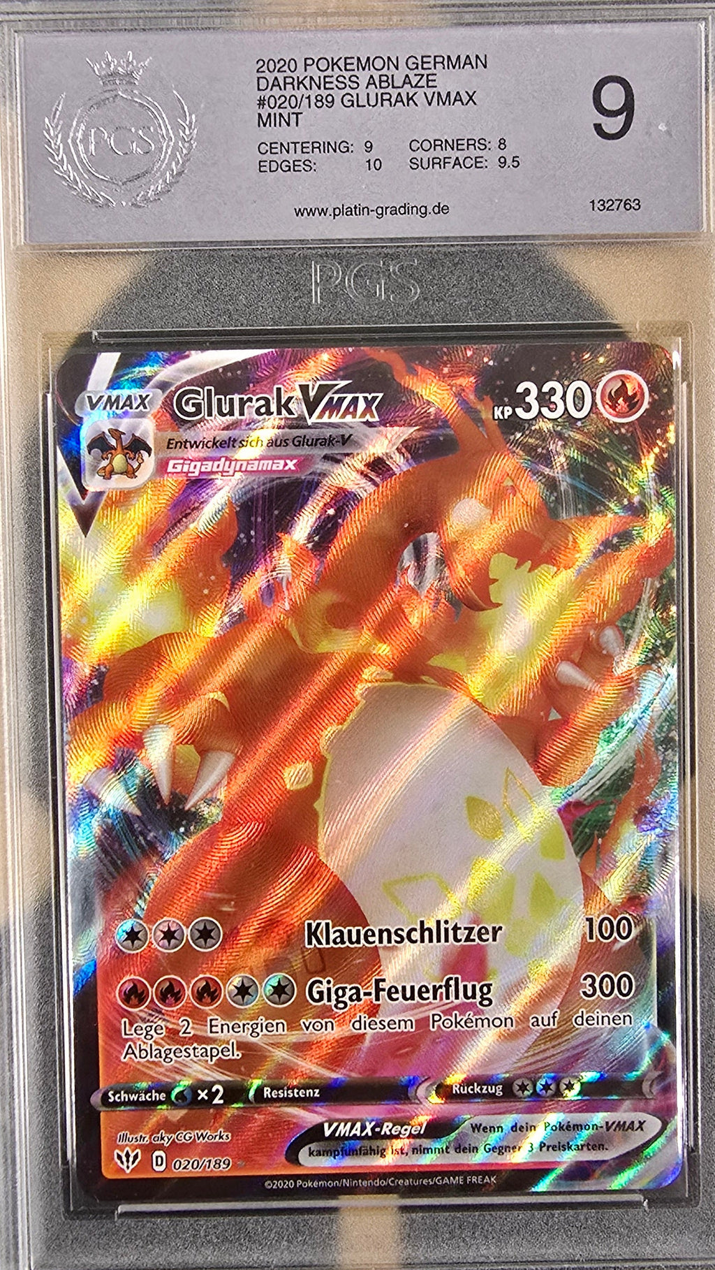 Glurak VMAX - DAA 20 Pokemon Slab- PGS9