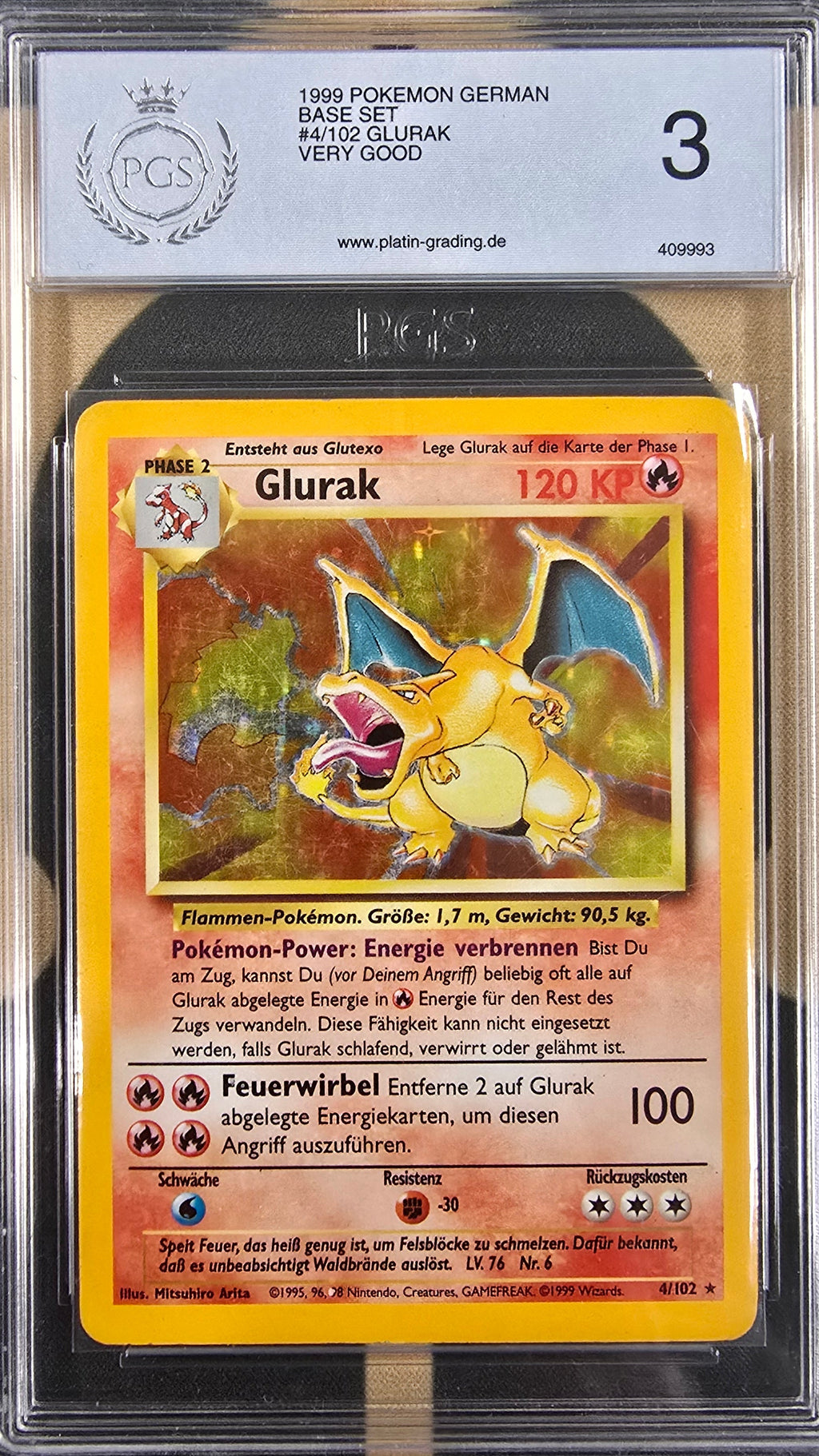 Glurak Base Set - BS4 Pokemon Slab - PGS 3