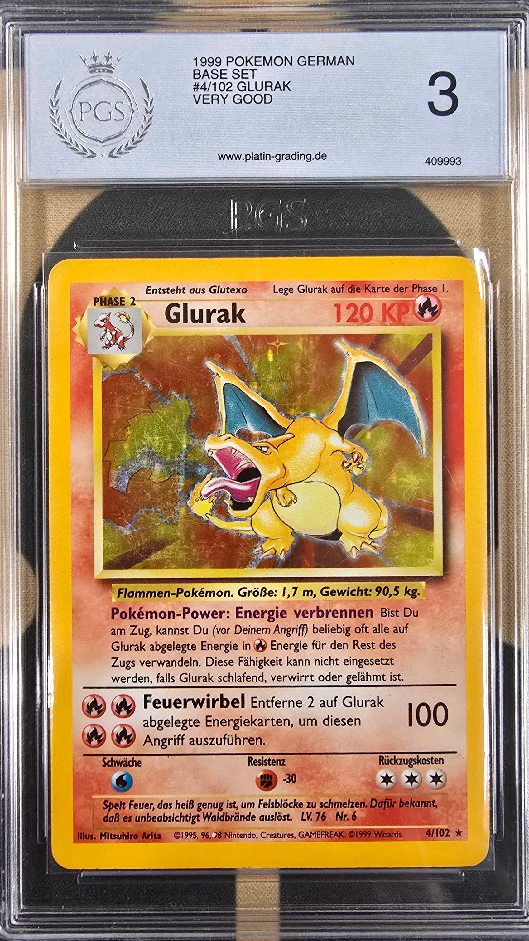 Glurak Base Set - BS4 Pokemon Slab - PGS 3