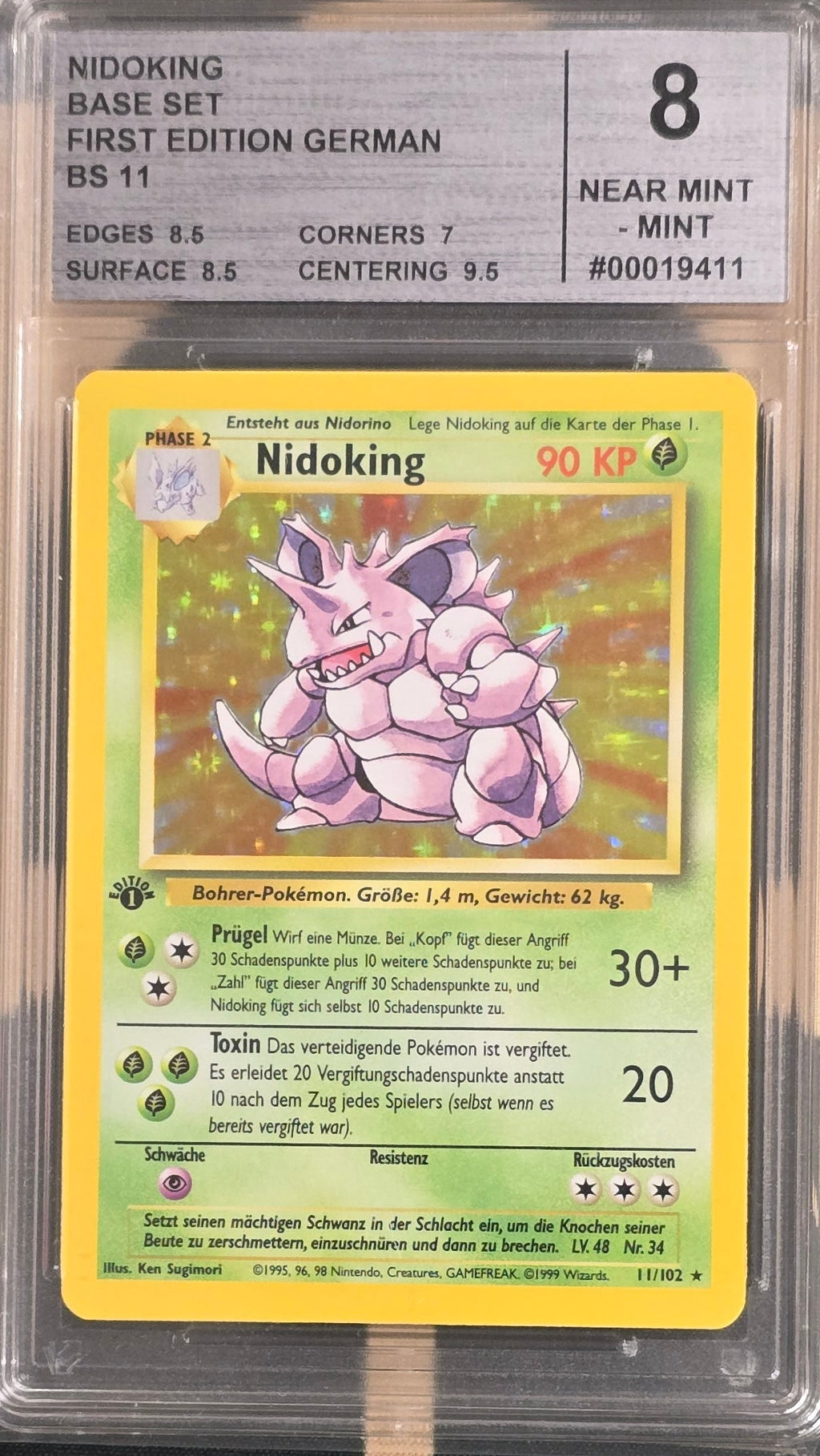 Nidoking Baseset 1. Edition - BS11 Pokemon Slab - CMG 8