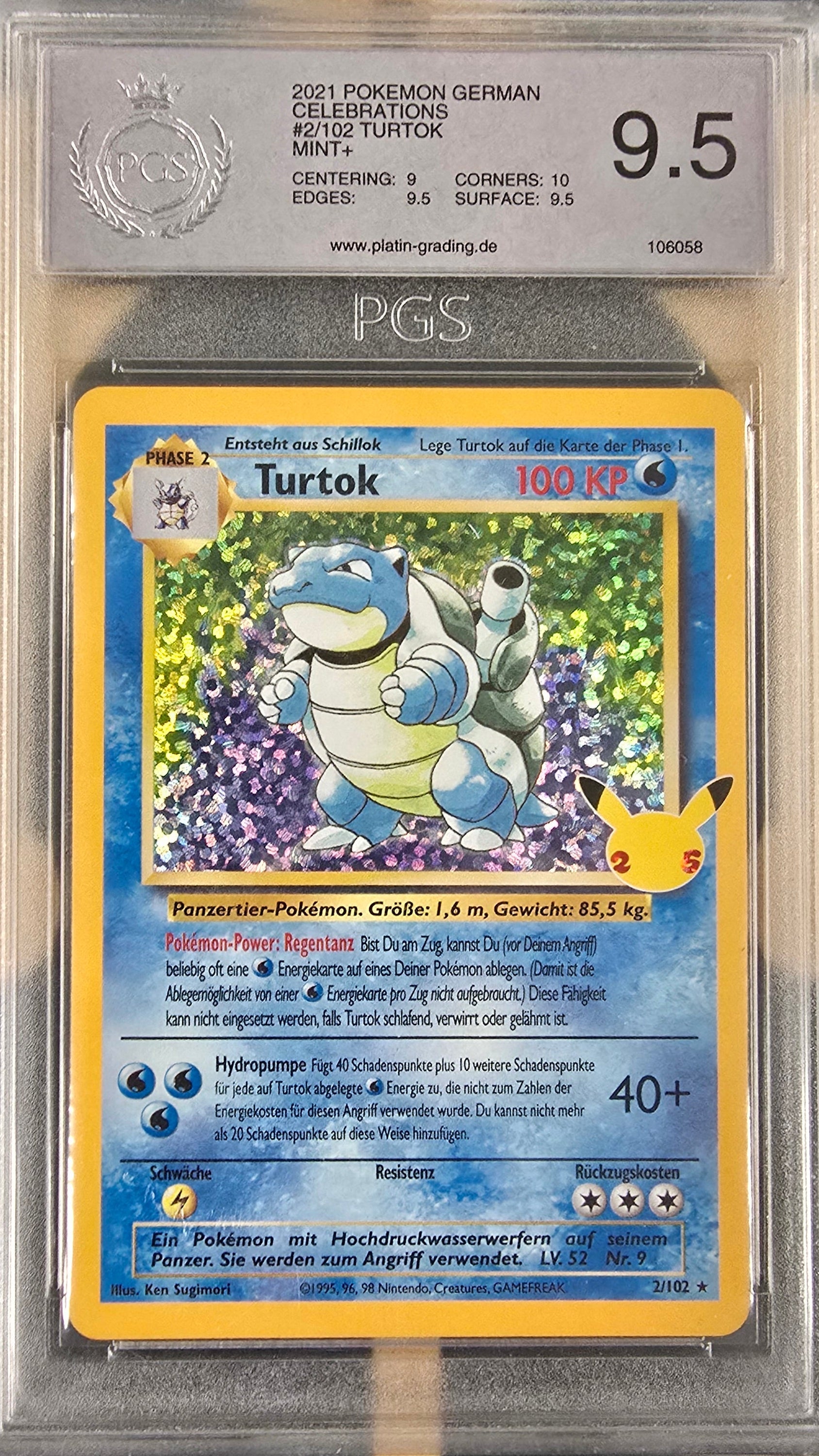 Turtok - CEL BS2 Pokemon Slab - PGS 9,5