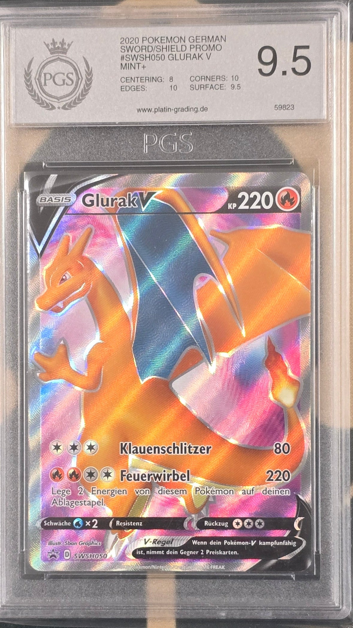 Glurak V - SWSH050 Pokemon - PGS 9,5
