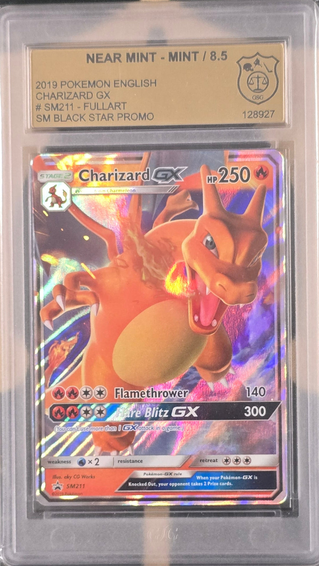 Charizard GX - Promo Hidden Fates Pokemon - GSG 8,5