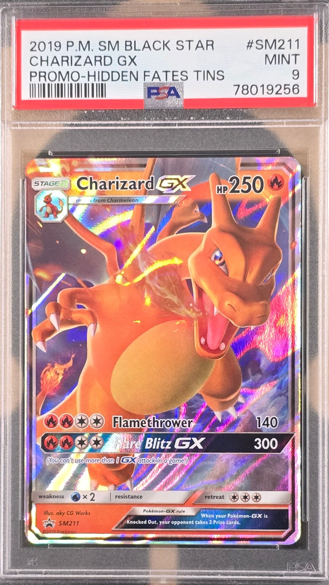 Glurak Hidden-Fates Promo -  SM211 Pokemon - PSA 9